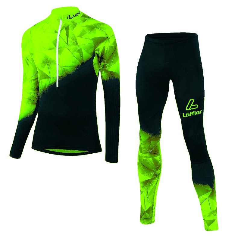 Löffler combinaison ski de fond WorldCup 2023 noir-vert clair Löffler combinaison ski de fond WorldCup 2023 noir-vert clair